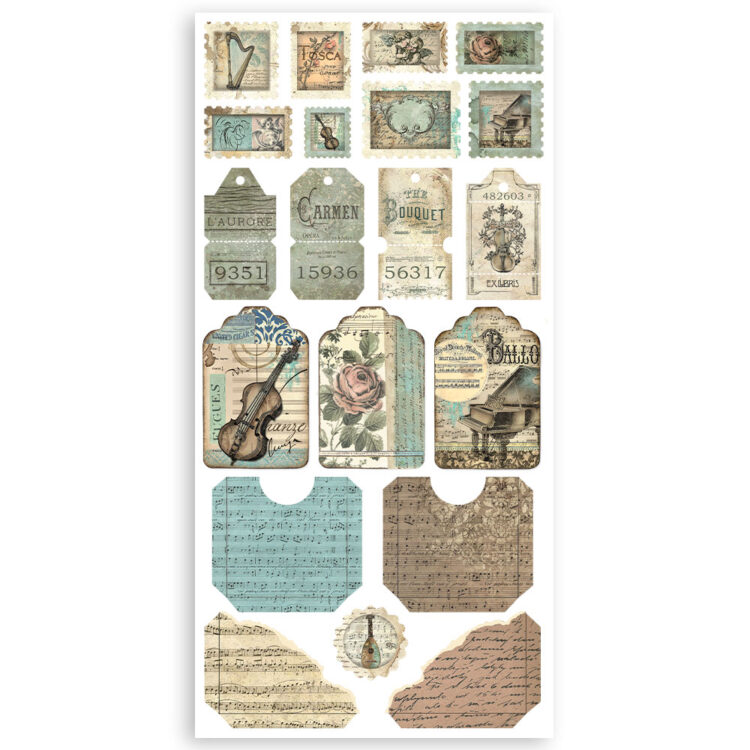 DECUPAJE DE HÂRTIE MUZICALĂ STAMPERIA DOUBLE FACE - SBBCT05 - Imagine 2