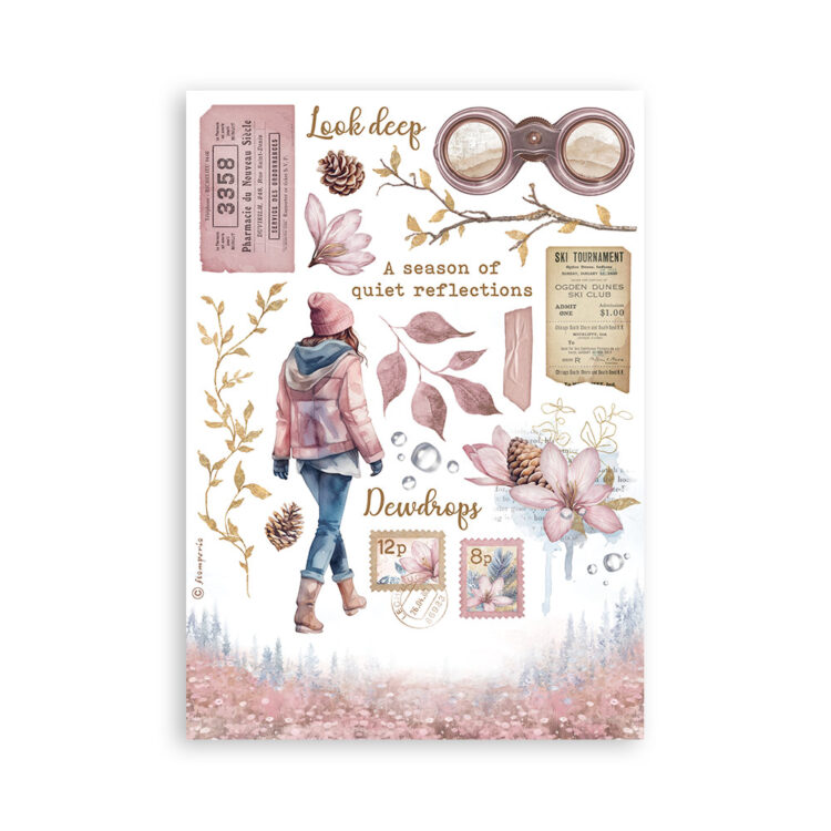 STAMPERIA DEWDROPS WASHI PAD 8 COLI A5 -SBW13 - Imagine 6