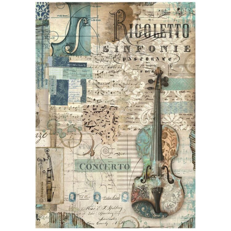 full_DFSA4965_1 STAMPERIA MUSIC DECOUPAGE HÂRTIE DE OREZ A4 - DFSA4965 - Imagine 1
