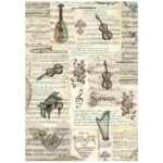 HÂRTIE DE OREZ STAMPERIA MUSIC DECOUPAGE A4 - DFSA4968