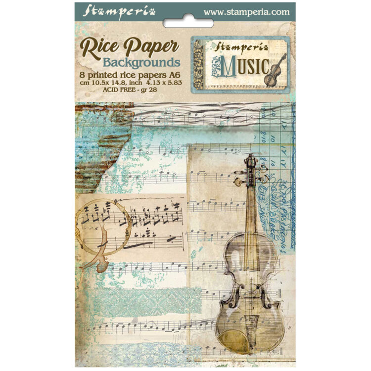 STAMPERIA MUSIC DECOUPAGE PAPER 8 BUC. A6 DFSAK6033 - Imagine 1
