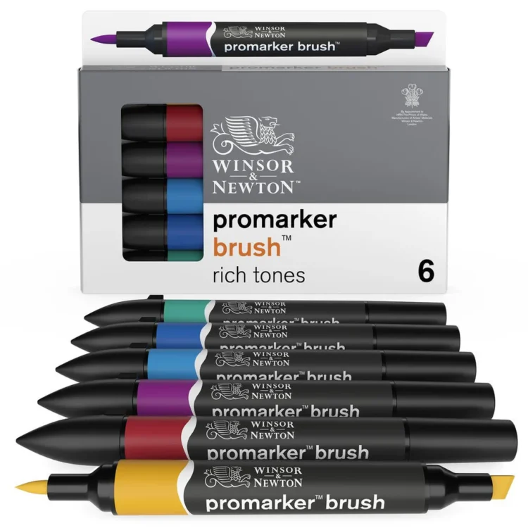 W&N PROMARKER SET DE 6 CULORI TONURI BOGATE - Imagine 4