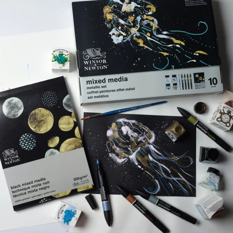 SET W&N MIX MEDIA METALIC 12 PISE - 0290182 - Imagine 3