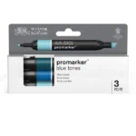 W&N PROMARKER SET DE 3 CULORI TONURI DE ALBASTRU