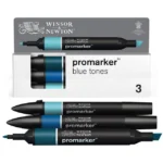W&N PROMARKER SET DE 3 CULORI TONURI DE ALBASTRU - Imagine 2