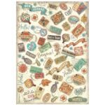 STAMPERIA ART OF TRAVELLIN HÂRTIE DECOUPAGE 8 BUC A6 DFSAK6035 - Imagine 7