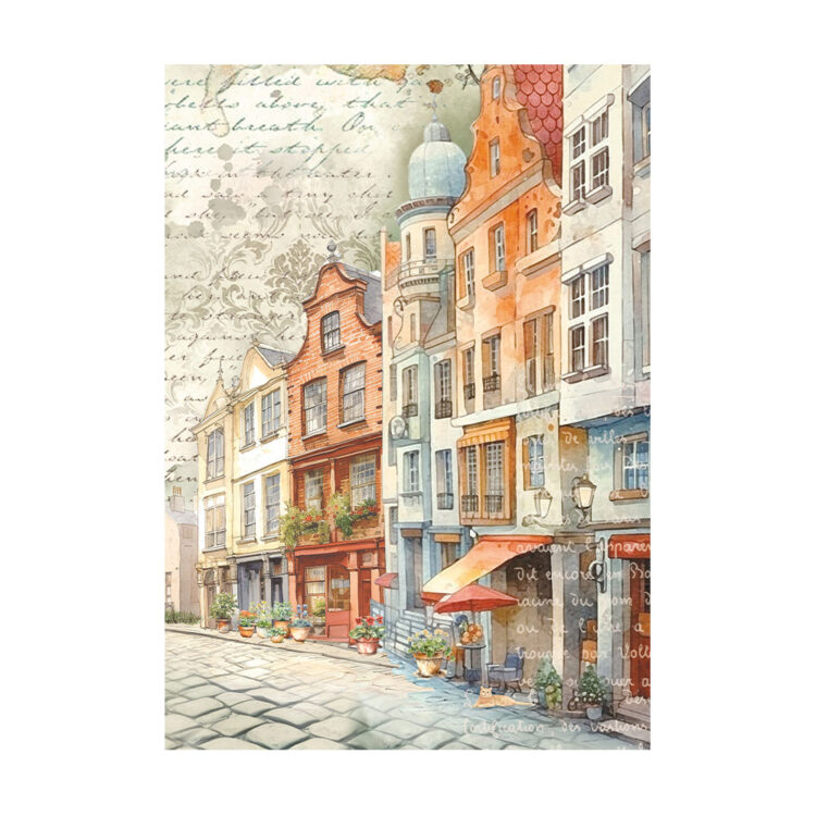 STAMPERIA ART OF TRAVELLIN HÂRTIE DECOUPAGE 8 BUC A6 DFSAK6035 - Imagine 6
