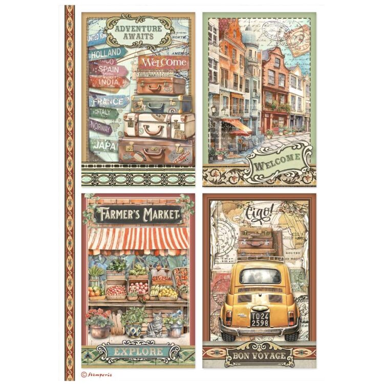full_DFSA4979_1 STAMPERIA ART OF TRAVELLDECOUPAGE HÂRTIE DE OREZ A4-DFSA4979 - Imagine 1