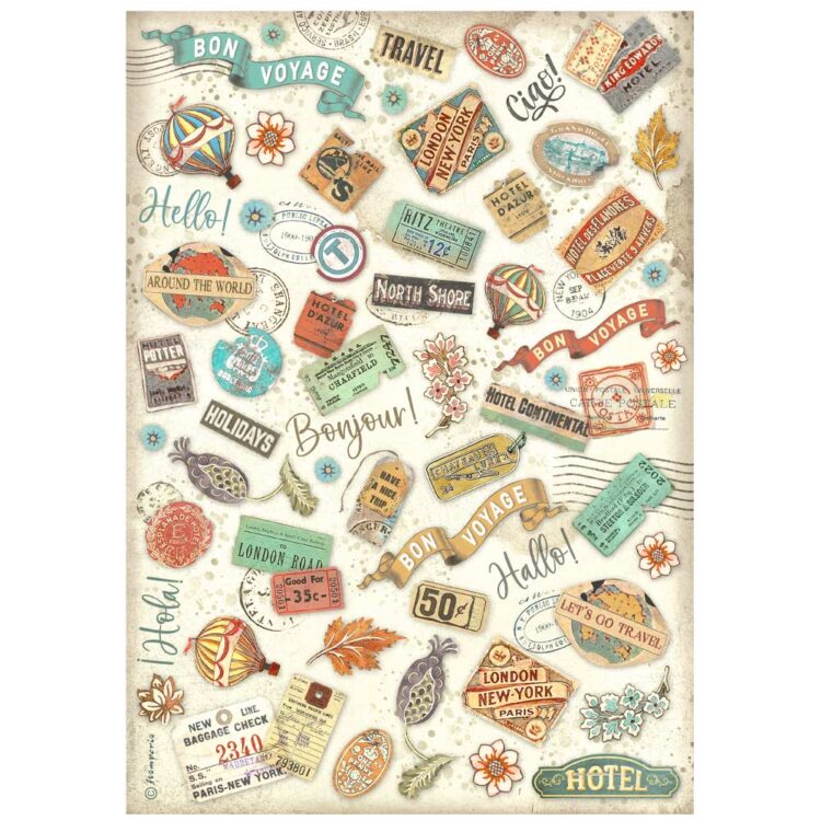 full_DFSA4980_1 STAMPERIA ART OF TRAVELLDECOUPAGE HÂRTIE DE OREZ A4-DFSA4980 - Imagine 1
