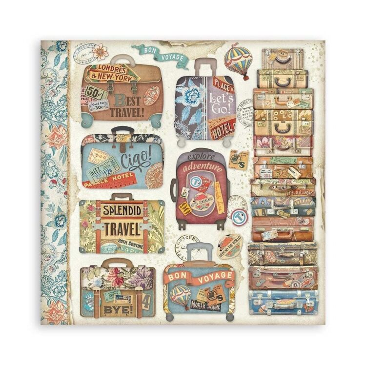 BLOC STAMPERIA ART OF TRAVELLING 30.5/30.5 CM -SBBXLB19 - Imagine 5