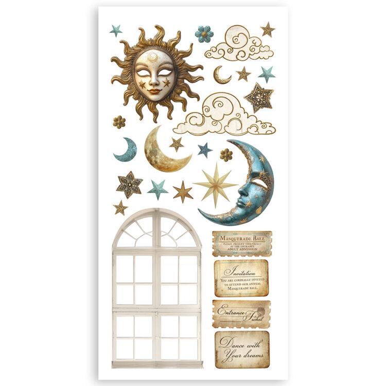 STAMPERIA MASQUERADE PAPER CUT-OUTS DOUBLE FACE - SBBCT08 - Imagine 5