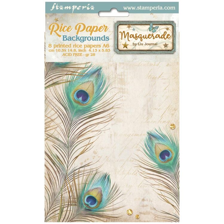 full_DFSAK6036_1 HÂRTIE DECOUPAGE STAMPERIA MASQUERADE 8 BUC A6 DFSAK6036 - Imagine 1