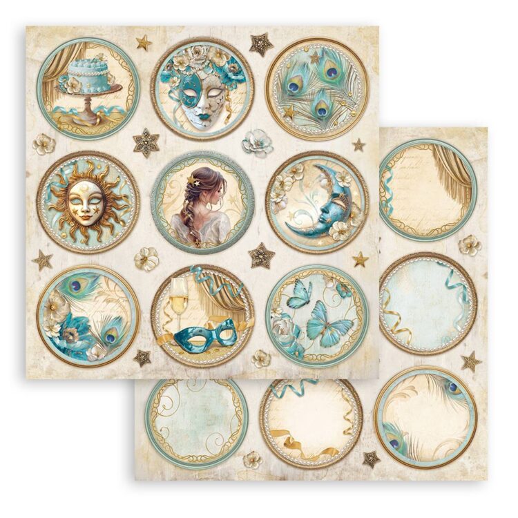 STAMPERIA MASQUERADE CARTON DE DESIGNER 30.5/30.5CM-SBB1047 - Imagine 1