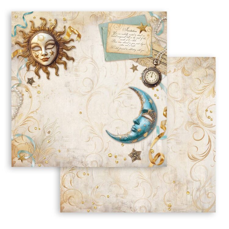 STAMPERIA MASQUERADE CARTON DE DESIGNER 30.5/30.5CM-SBB1049 - Imagine 1
