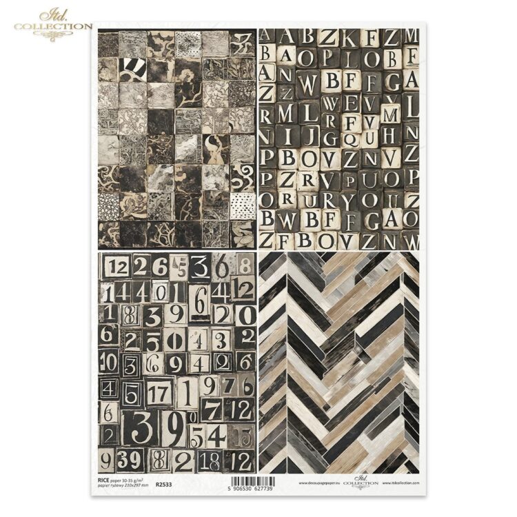 R2533 HÂRTIE DE OREZ DECOUPAGE COLECTIE ITD A4 - R2533 - Imagine 1