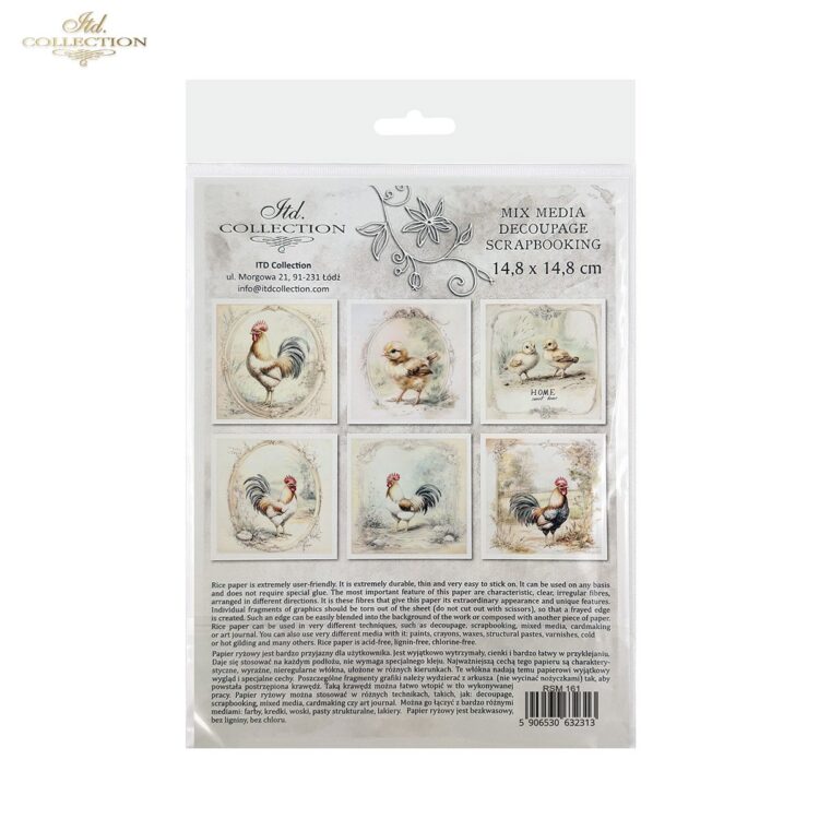 COLECȚIA ITD MINI HÂRTIE DE OREZ C-CT 6 BUC 14.8X14.8CM - RSM161 - Imagine 2