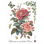 HÂRTIE DE OREZ STAMPERIA BIG ROSE DECOUPAGE A4-DFSA41002
