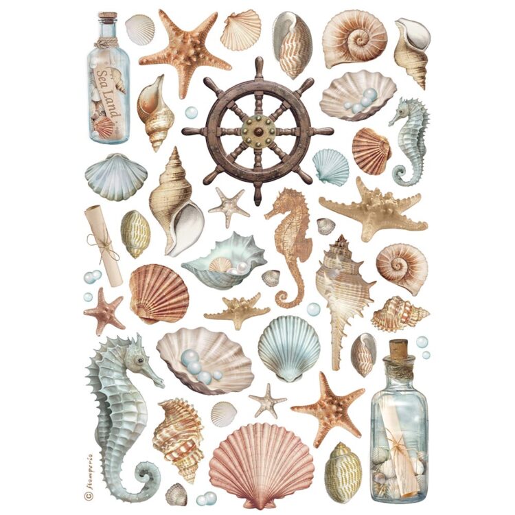 full_DFSA4998_1 STAMPERIA SHELLS DECOUPAGE HÂRTIE DE OREZ A4-DFSA4998 - Imagine 1