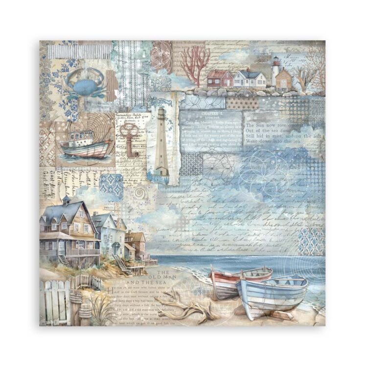 STAMPERIA SILENT SEA BLOC DE HÂRTIE 20.3/20.3 CM-SBBS125 - Imagine 9