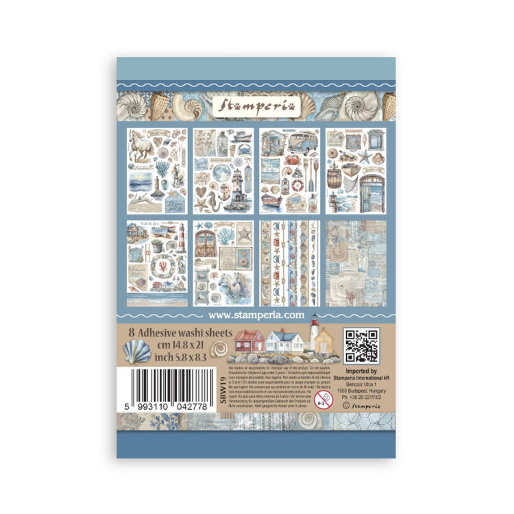 STAMPERIA SILENT SEA WASHI PAD 8 COLI A5 -SBW19 - Imagine 9