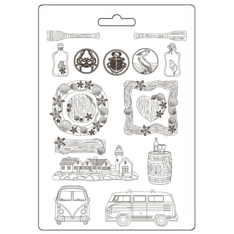 STAMPERIA SILENT SEA SOFT MOLD A4 - K3PTA4591 - Imagine 1