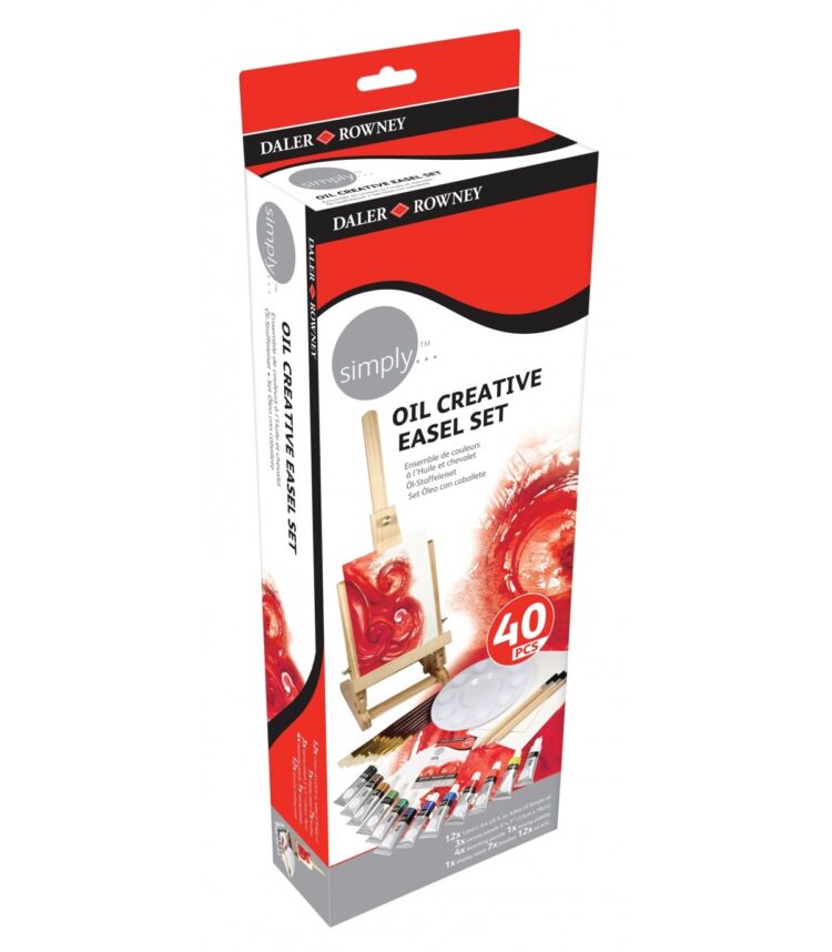 000462 SET CREATIV DALER ROWNEY OIL CU TREPIED 40 PIESE - Imagine 1