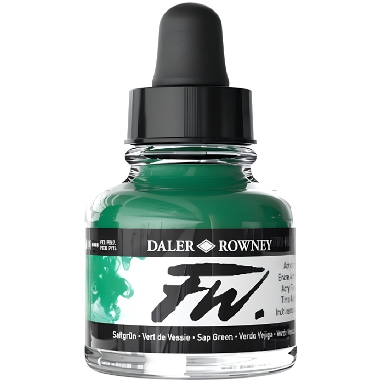 160375 DUȘ ACRILIC DALER ROWNEY FW 29.5 ML - SAP GREEN 160029375 - Imagine 1