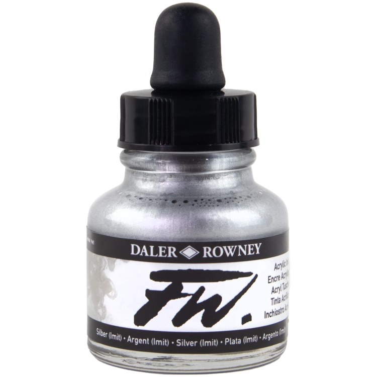 160702 DUȘ ACRILIC DALER ROWNEY FW 29.5 ML - ARGINTIU 160029702 - Imagine 1