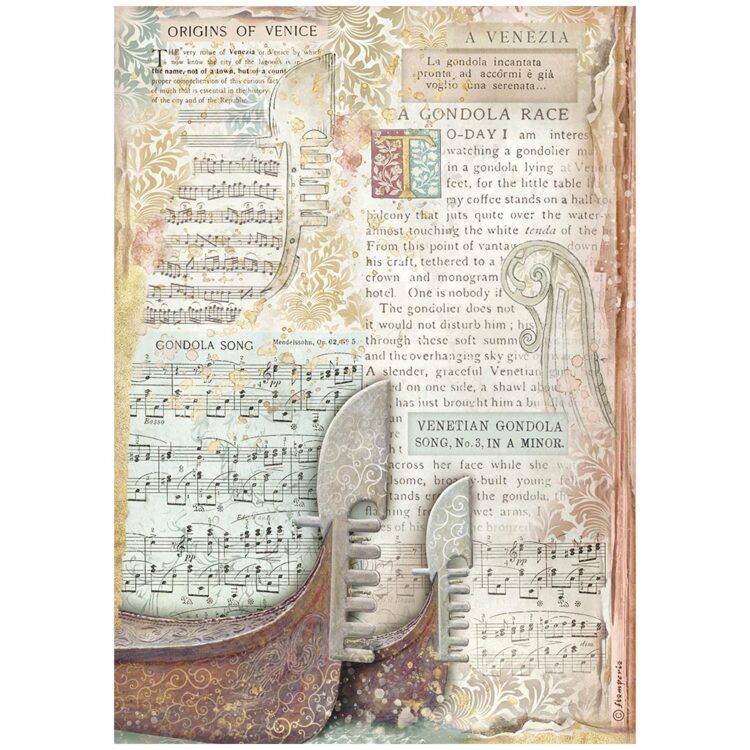 full_DFSA41042_1 HÂRTIE DE DECOUPAGE STAMPERIA VENEȚIA A4-DFSA41042 - Imagine 1