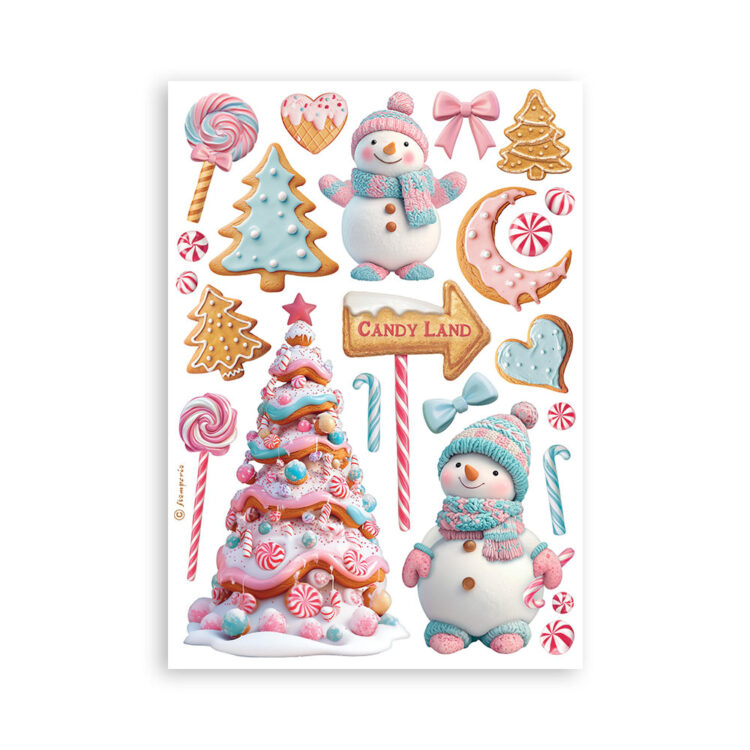 STAMPERIA CANDY CRĂCIUN WASHI PAD 8 COLI A5 - SBW22 - Imagine 3