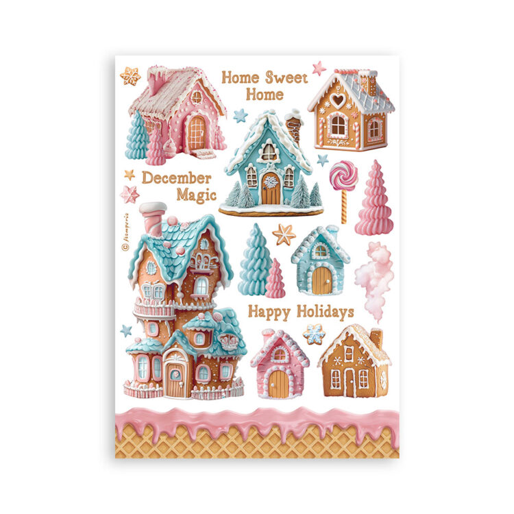STAMPERIA CANDY CRĂCIUN WASHI PAD 8 COLI A5 - SBW22 - Imagine 5