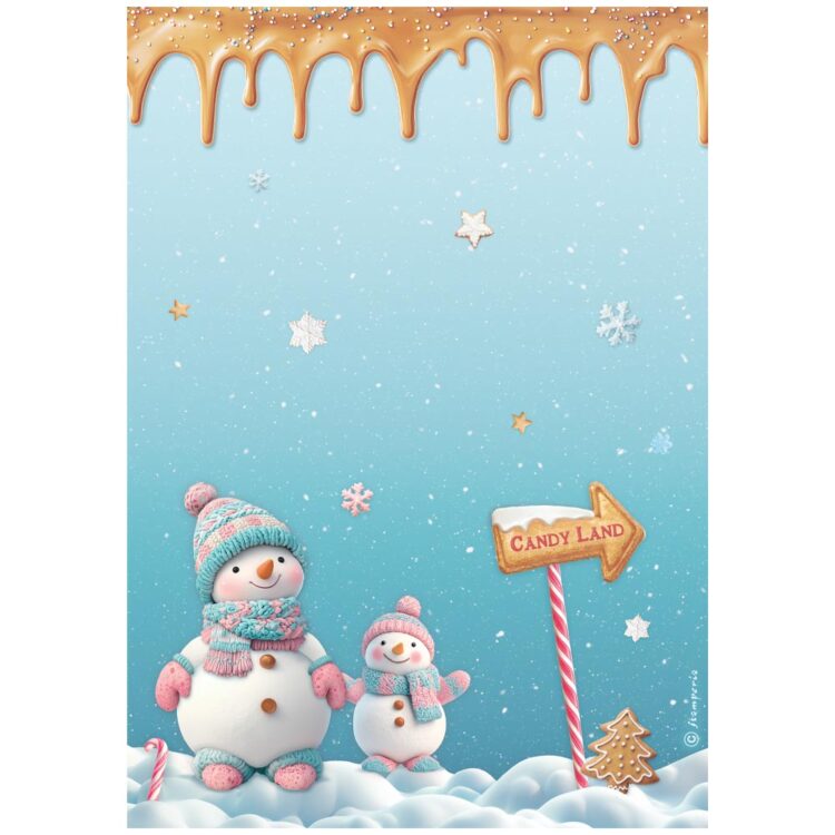 HÂRTIE DE DECUPAJ DE CRĂCIUN STAMPERIA CANDY A4 - DFSA41047 - Imagine 1