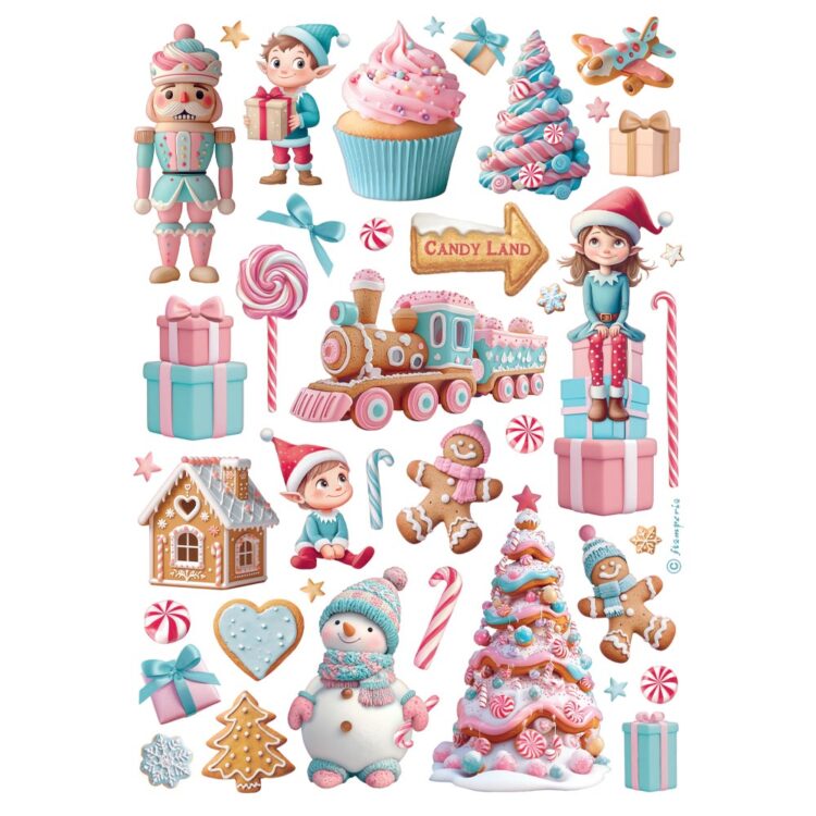 full_DFSA41050_1 HÂRTIE DE DECUPAJ DE CRĂCIUN STAMPERIA CANDY A4 - DFSA41050 - Imagine 1