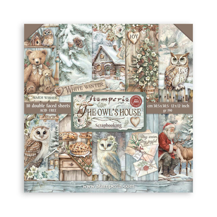 full_SBBL174_1 BLOC DE HÂRTIE STAMPERIA THE OWL'S HOUSE 30.5/30.5CM-SBBL174 - Imagine 1