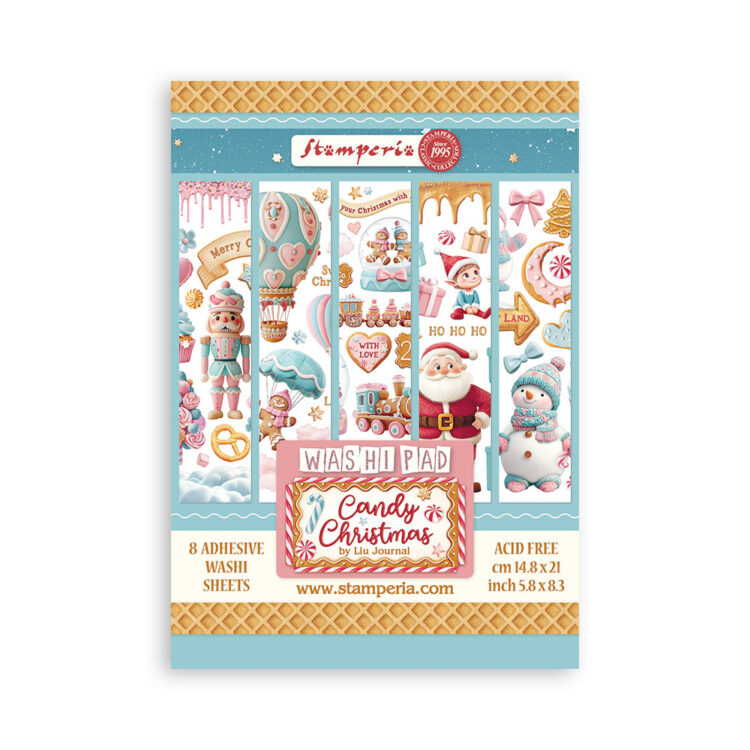 full_SBW22_1 STAMPERIA CANDY CRĂCIUN WASHI PAD 8 COLI A5 - SBW22 - Imagine 1