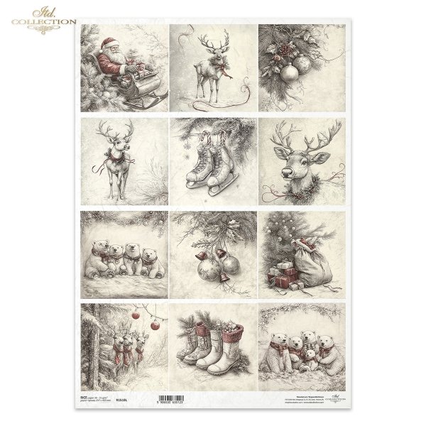R1510L HÂRTIE DE OREZ DECOUPAGE COLECTIA ITD A3 - R1510L - Imagine 1