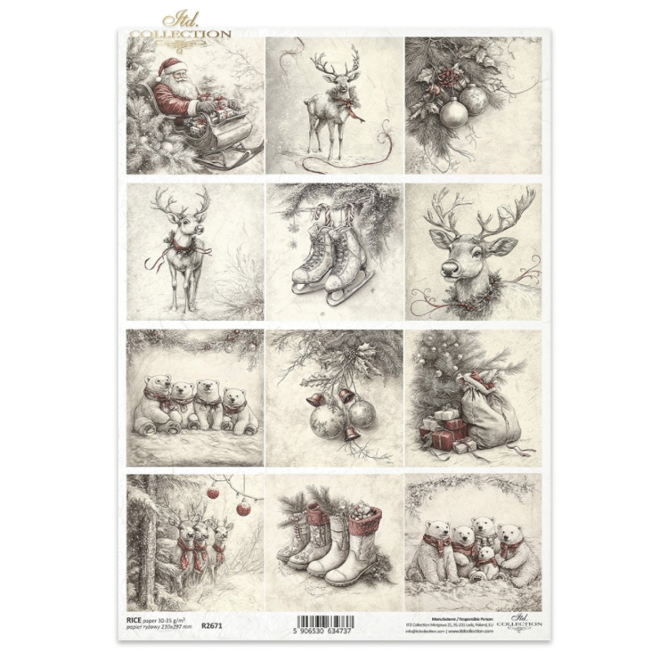 R2671 HÂRTIE DE OREZ DECOUPAGE COLECTIE ITD A4 - R2671 - Imagine 1