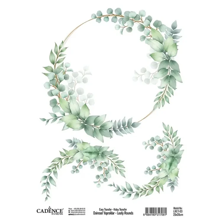DECORAȚIUNE CU TRANSFER DE CADENȚĂ 25X35CM - LRET-03 - Imagine 1