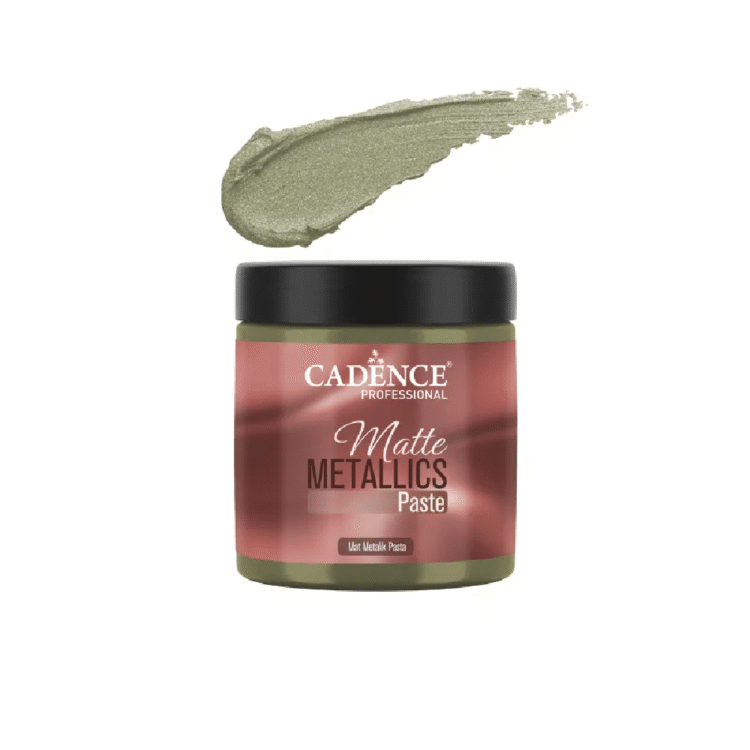 527007 PASTĂ METALICĂ MATĂ CADENCE 250 ML. - AUR VERDE MMP-07 - Imagine 1