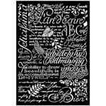 STAMPERIA ART STORIES ȘABLONURI SCRIERI 29.7X42CM - KSTDA-3008