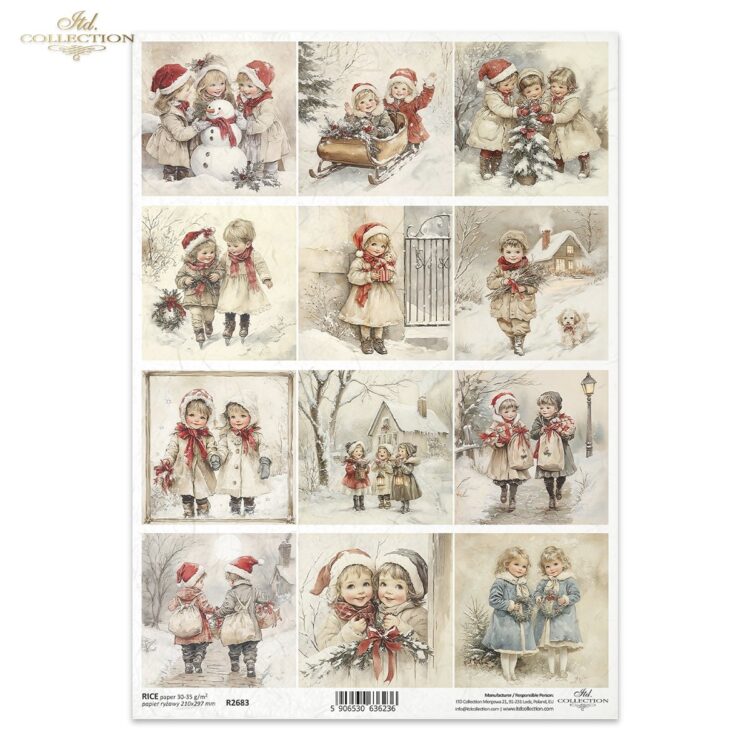 R2683 COLECȚIE ITD DECOUPAGE HÂRTIE DE OREZ A4 - R2683 - Imagine 1