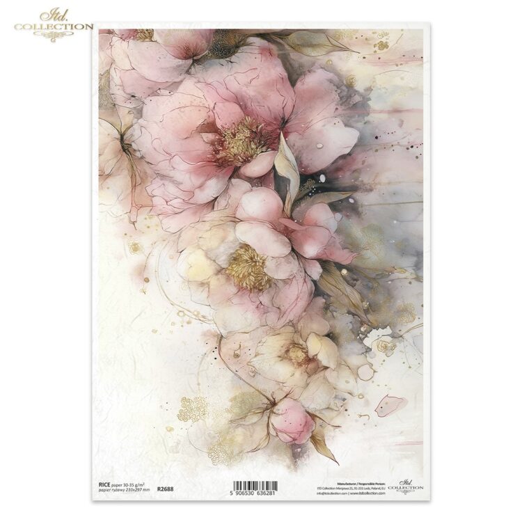 R2688 HÂRTIE DE OREZ DECOUPAGE COLECTIE ITD A4 - R2688 - Imagine 1