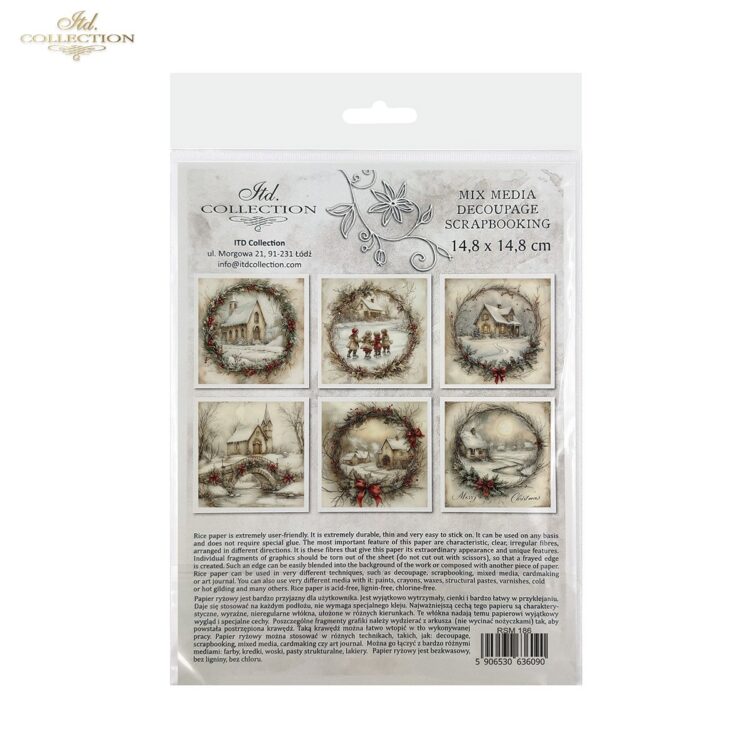 COLECȚIA ITD MINI HÂRTIE DE OREZ K-CT 6BUC 14.8X14.8CM - RSM186 - Imagine 2