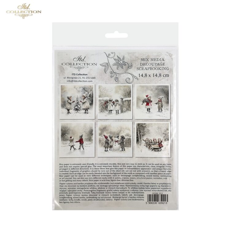 COLECȚIA ITD MINI HÂRTIE DE OREZ K-CT 6BUC 14.8X14.8CM - RSM201 - Imagine 2