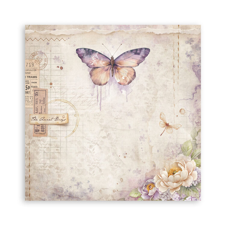 STAMPERIA QUIET DAYS BLOCK PAPER 20,3/20,3 CM - SBBS134 - Imagine 5