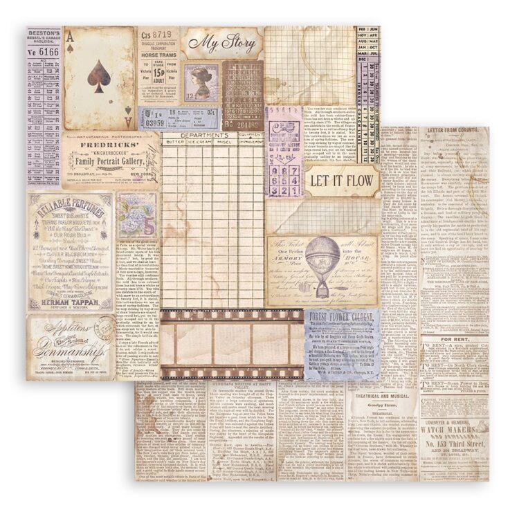 STAMPERIA QUIET DAYS BLOCK PAPER 20,3/20,3 CM - SBBS134 - Imagine 7