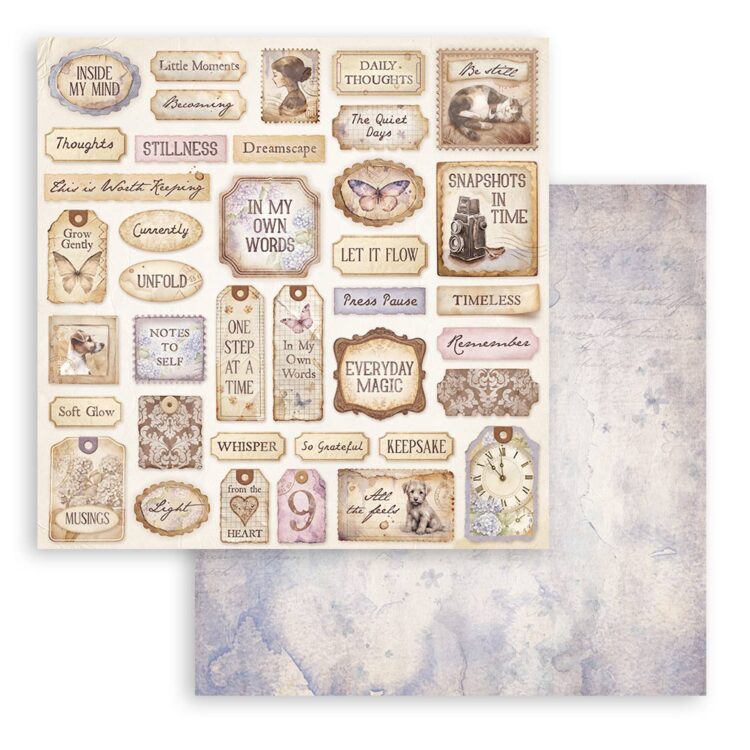 STAMPERIA QUIET DAYS BLOCK PAPER 20,3/20,3 CM - SBBS134 - Imagine 8