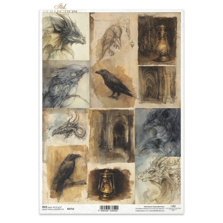 271500-1000x1000 ITD COLLECTION DECOUPAGE RICE PAPER A4 - R2715 - Imagine 1