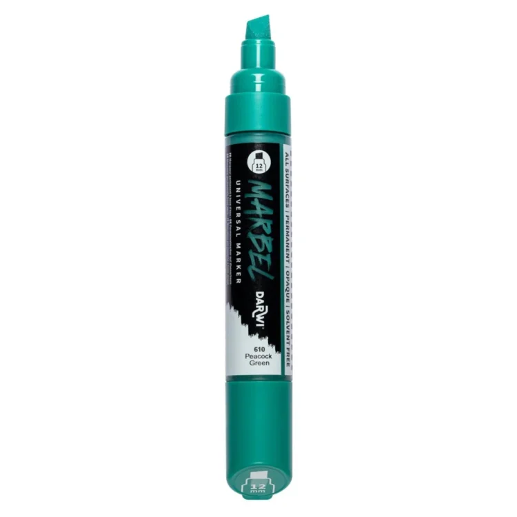 MARKER ACRILIC MARBEL 12 MM - VERDE PĂUN 610 - Imagine 2