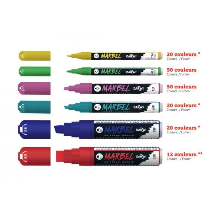MARKER ACRILIC MARBEL 12 MM - ARGINT 080 - Imagine 2